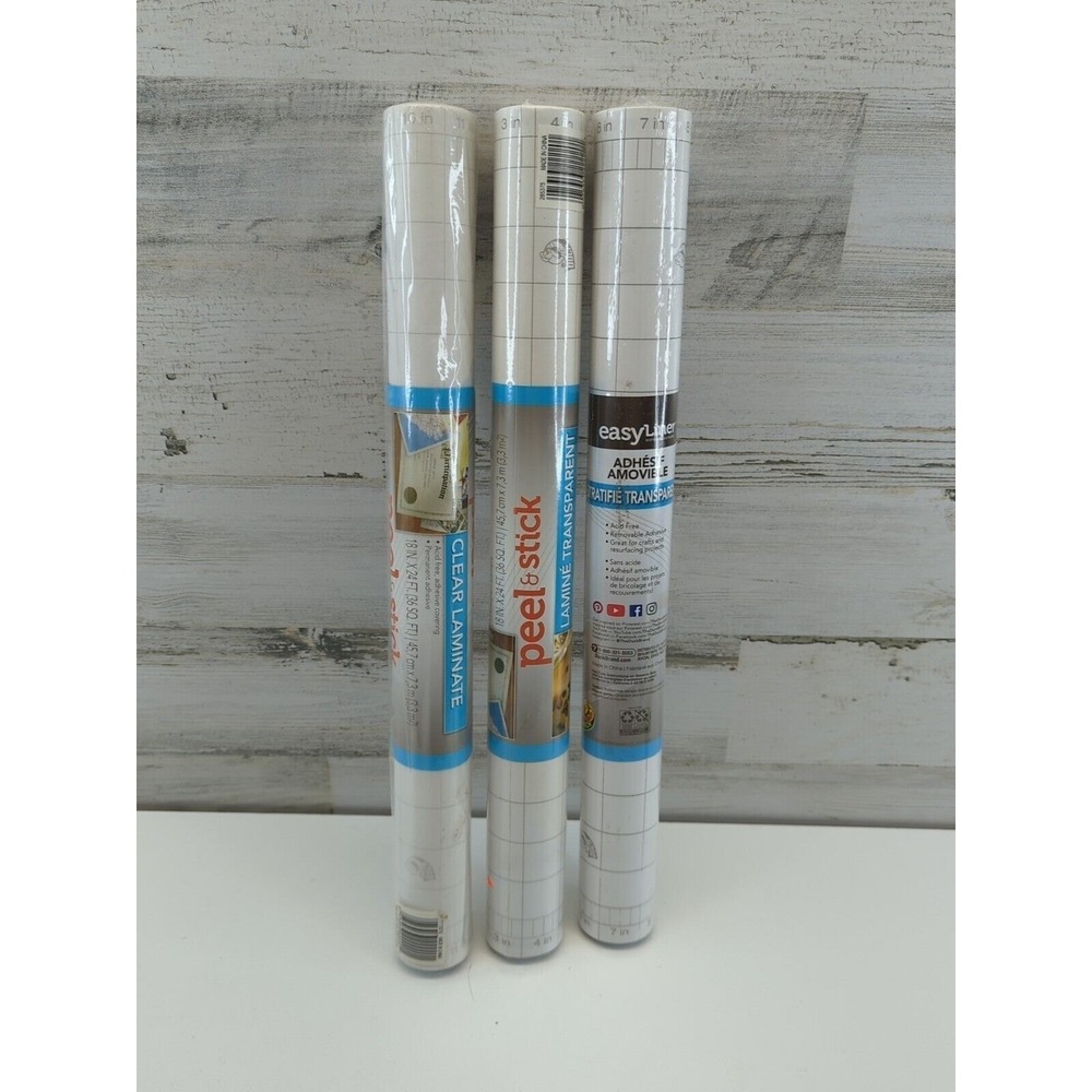 Duck Brand Peel & Stick Clear Laminate 18in x 24ft 36sq ft 3 Rolls Total 108sqft
